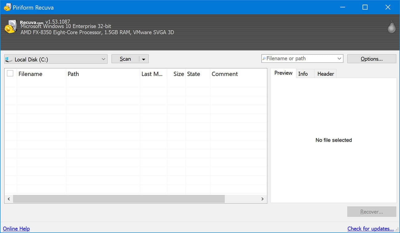 Recuva: How to recover data after an unexpected power outage